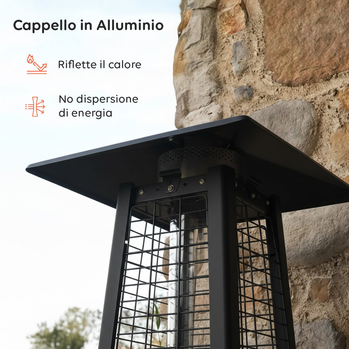 Stufa a Gas da Esterno a Piramide con Termostato Regolabile – 12kW