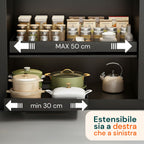 Cassetto estensibile universale in acciaio 30-50 cm - Portata 8 kg