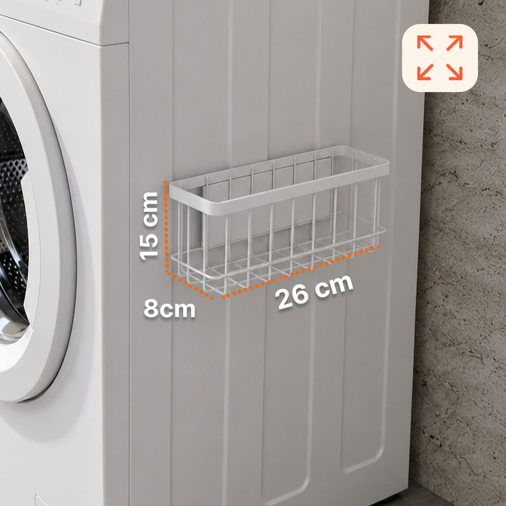 Set 2 Cestini Magnetici Multiuso in Acciaio, Organizer Portaoggetti Salvaspazio a Griglia, Installazione Senza Fori, Portata Max 5 kg