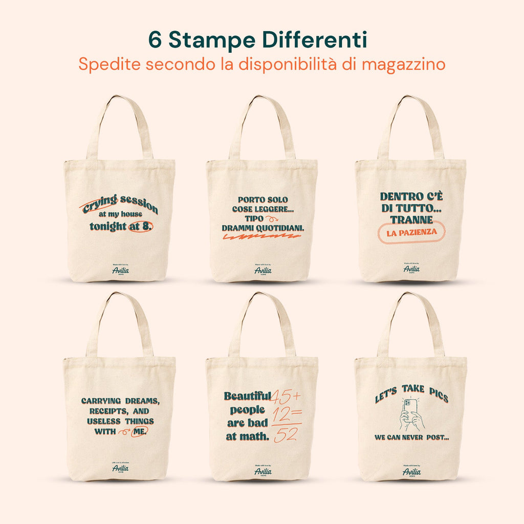 Borsa shopper riutilizzabile 35x40 cm in cotone e poliestere