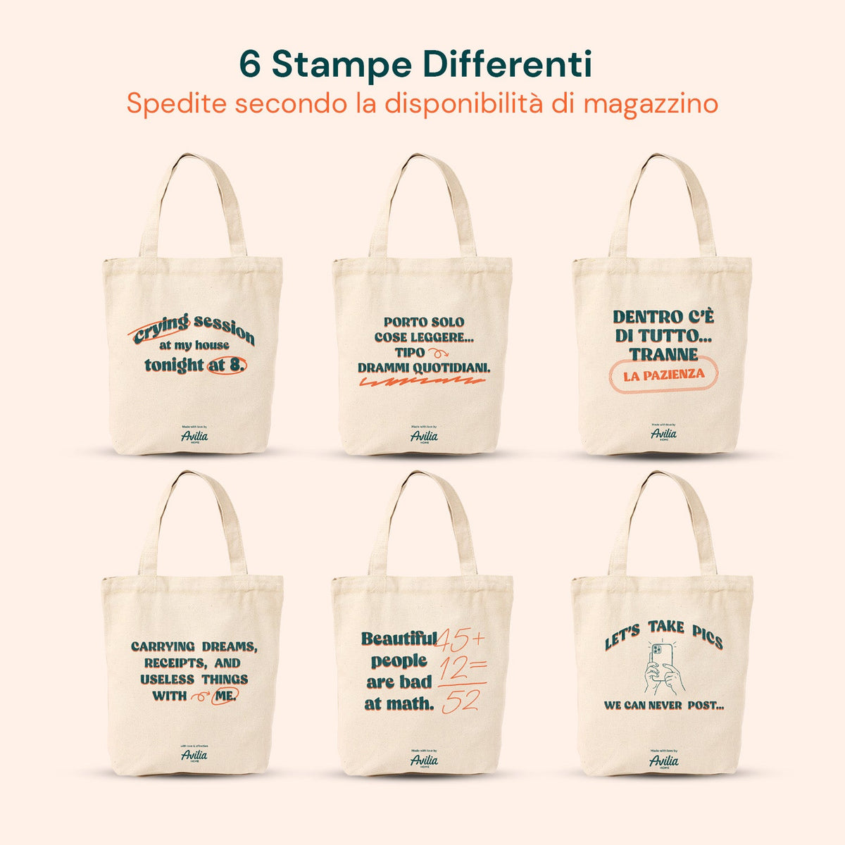 Borsa shopper riutilizzabile 35x40 cm in cotone e poliestere