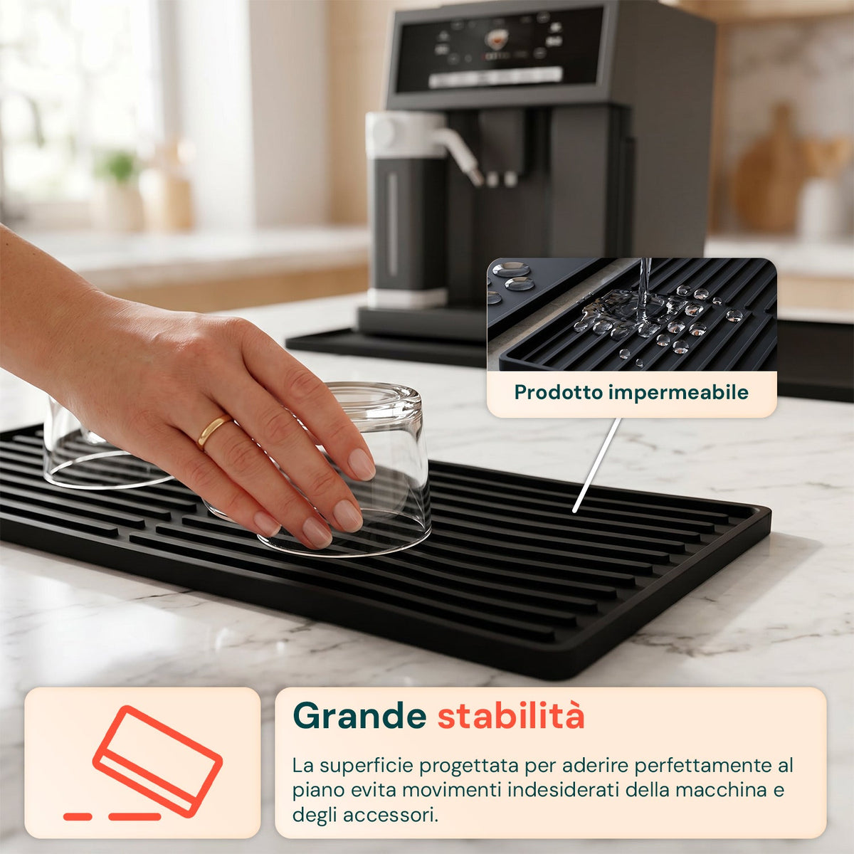 Tappetino Pieghevole in Silicone 2 in 1 con Bordi Alti – Impermeabile e Antipolvere con Base Antiscivolo