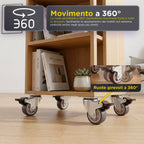 Set 4 Ruote Universali Piroettanti da 50 mm in Gomma e Acciaio – Portata 200 kg – Kit Completo con Viti e Cacciavite