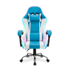 Sedia Gaming Ergonomica con Luci RGB e Cuscino Lombare Massaggiante, Poltrona Ufficio Reclinabile con Telecomando