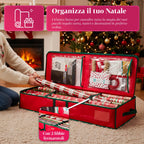 Organizer Multiuso per Addobbi Natalizi in Tessuto Oxford con Manici e Tasche