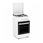 Cucina a Gas 50x50 cm con Forno a Gas 49 Litri, 4 Fuochi di Diversa Potenza, Valvole di Sicurezza e Coperchio