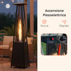 Stufa a Gas da Esterno a Piramide con Termostato Regolabile – 12kW