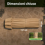 Ombrellone da Giardino Ovale XXL 460x270 in Acciaio al Carbonio e Telo in Poliestere - Altezza 2,45m (Base NON Inclusa)