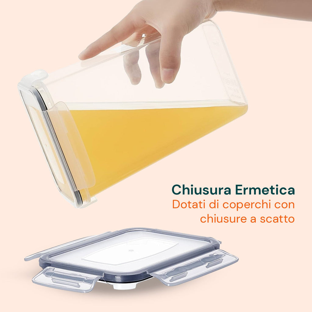 Set di 24 contenitori ermetici per alimenti di diverse dimensioni con etichette