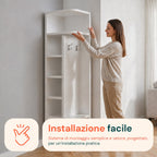 Scaffale Angolare in MDF Bianco a 7 Ripiani 180x30x30 cm – ad Alta Portata