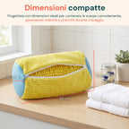 Set di 2 sacchi in ciniglia per lavatrice e asciugatrice per scarpe e capi delicati 30x20x15 cm