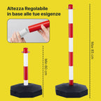 Paletti Segnaletici con Catena 2 Metri Set 4 Colonnine Ben Visibili