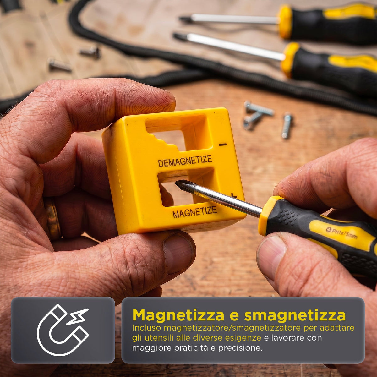 Set Cacciaviti Magnetici Professionali 43 Pezzi con Valigetta – Kit Giraviti con Magnetizzatore e Smagnetizzatore