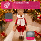 Renna Natalizia Estensibile 45-80 cm con Gambe Telescopiche, Struttura in Ferro – 2 Outfit Scandinavo o Country