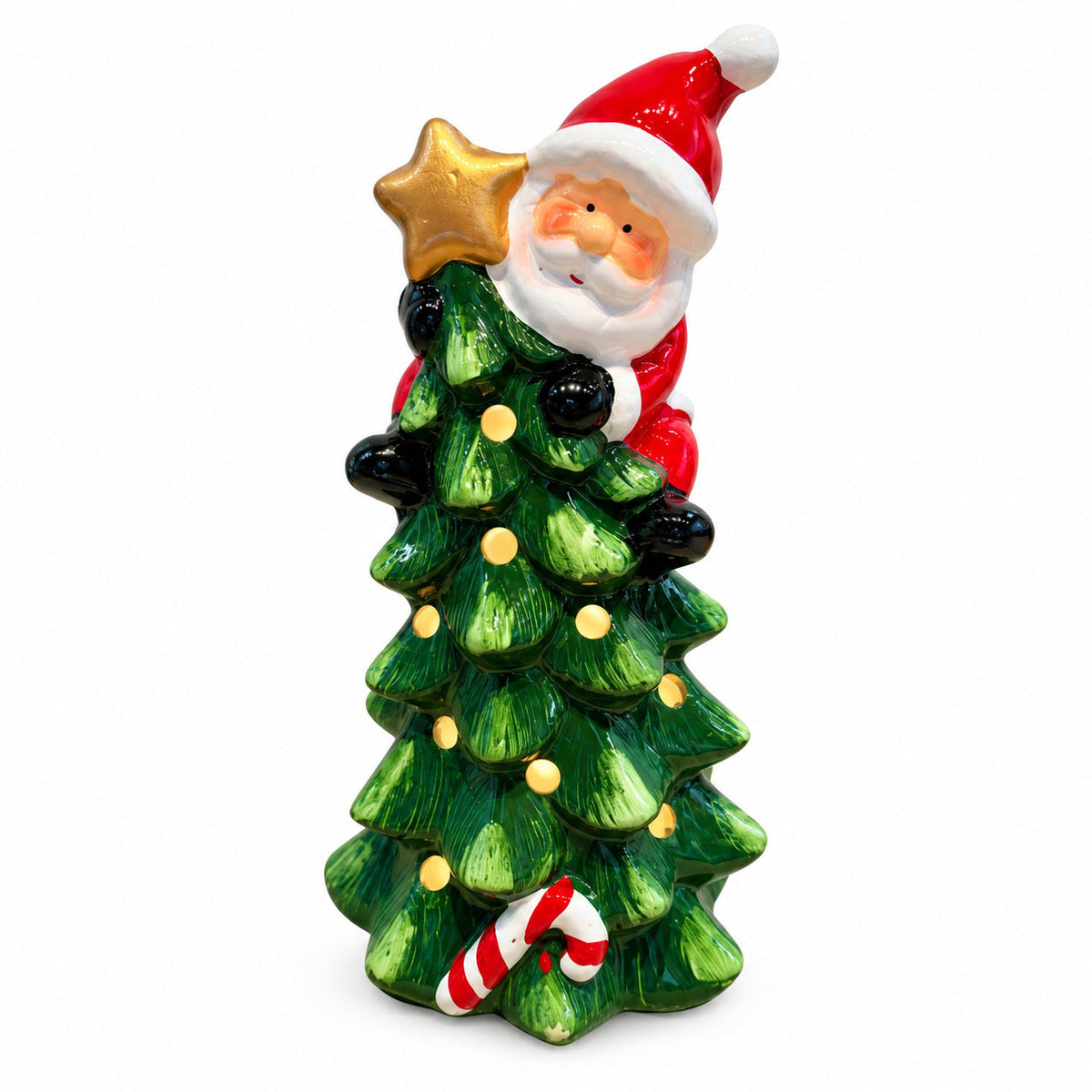 Statuetta Natalizia Luminosa in Ceramica 26 cm con LED, 10 Soggetti