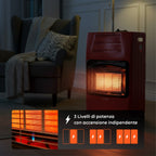 Buddy Stufa a Gas Pieghevole – Potenza 4,2kW con 3 Livelli di Riscaldamento
