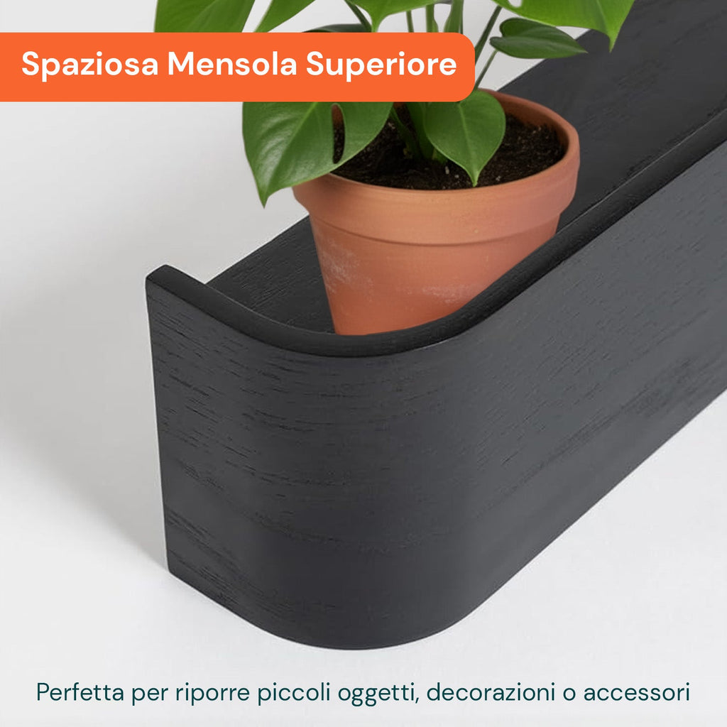 Appendiabiti da Muro Design Moderno con 4 Ganci a Scomparsa