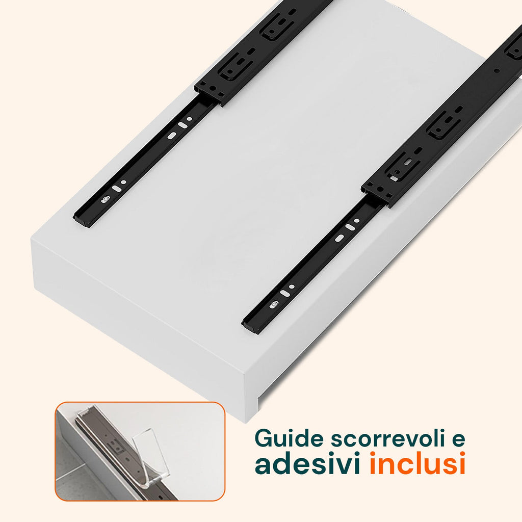 Cassetto universale estraibile 25x43 cm in acciaio - Portata 10kg