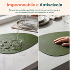Set da 12 Pezzi di Tovagliette Americane e Sottobicchieri Reversibili in Similpelle PVC Impermeabile e Antiscivolo - 41x34 cm