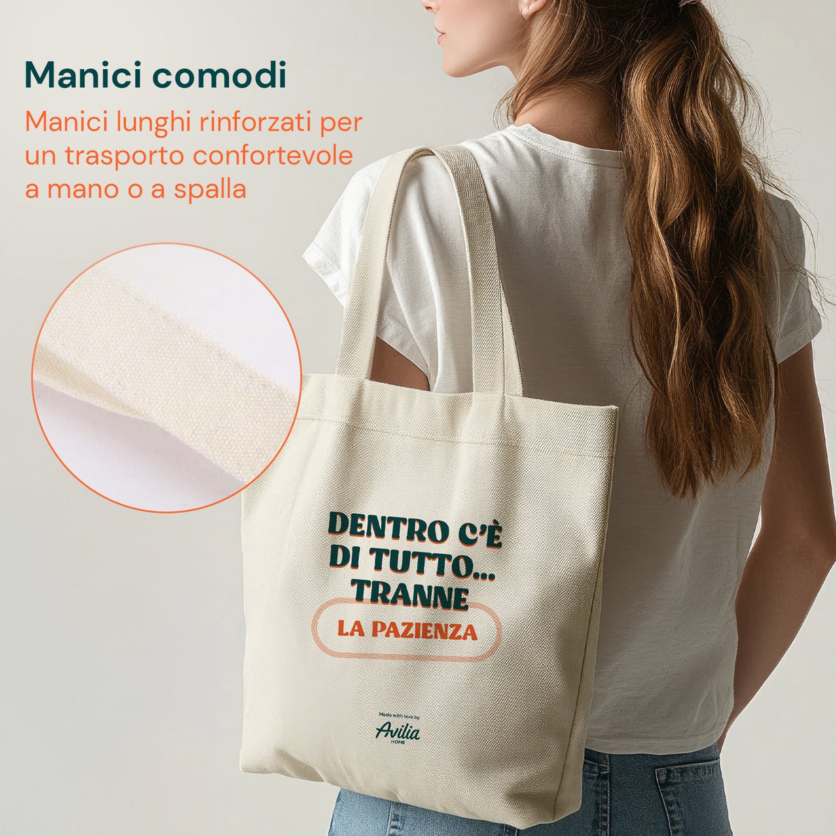 Borsa shopper riutilizzabile 35x40 cm in cotone e poliestere