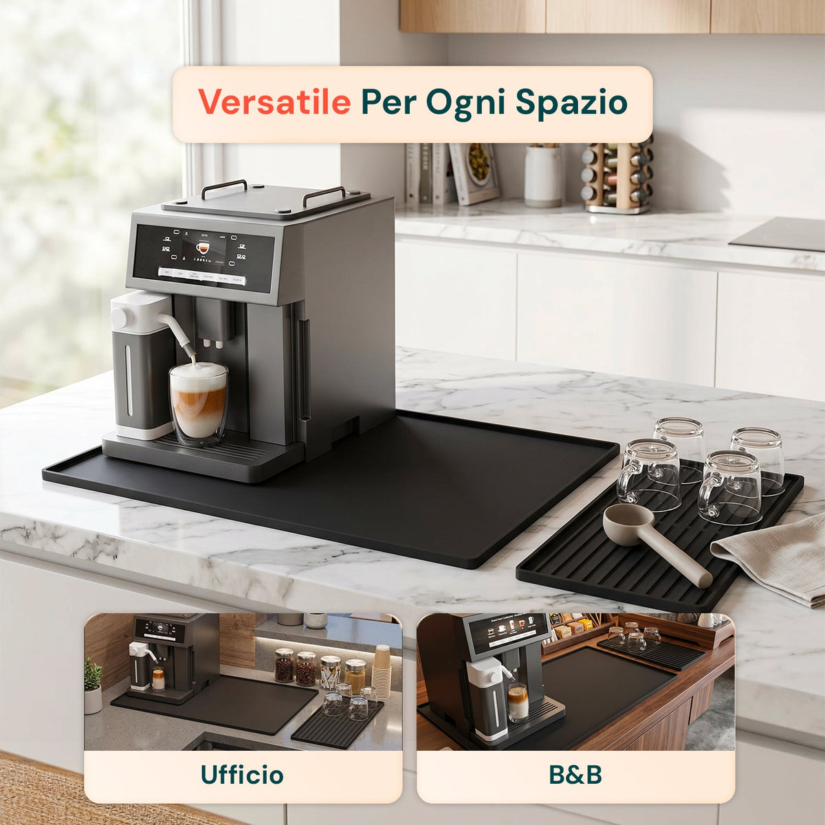 Tappetino Pieghevole in Silicone 2 in 1 con Bordi Alti – Impermeabile e Antipolvere con Base Antiscivolo