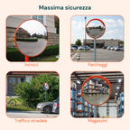Specchio Parabolico di Sicurezza Ø60 cm con Staffe di Fissaggio