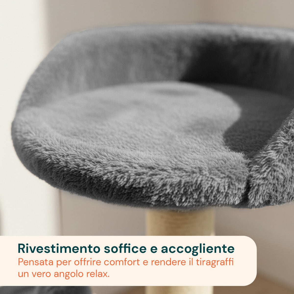 Tiragraffi per gatti 50 cm con arco in sisal e gioco pendente