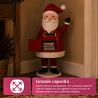 Dear Santa, statua Babbo Natale porta lettere in metallo, sportello ad apertura manuale, altezza 54,5 cm, dimensioni 28x19x54,5 cm