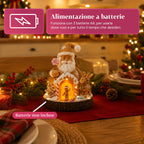 Babbo Natale Pan di Zenzero - Decorazione Natalizia Babbo Natale Pan di Zenzero con Luci LED, Musica e Porta Apribile, Casetta Luminosa in Resina 20,6 cm