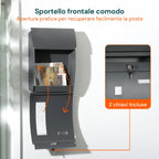 Cassetta Postale a Muro Moderna in Acciaio Inox con Targhetta per il Nome e 2 Chiavi