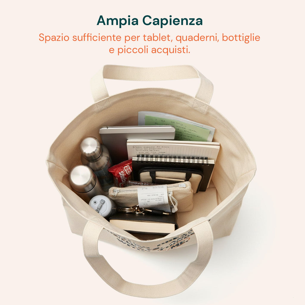 Borsa shopper riutilizzabile 35x40 cm in cotone e poliestere