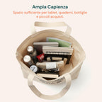 Borsa shopper riutilizzabile 35x40 cm in cotone e poliestere