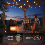 Buddy Stufa a Gas Pieghevole – Potenza 4,2kW con 3 Livelli di Riscaldamento