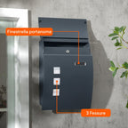 Cassetta Postale a Muro Moderna in Acciaio Inox con Targhetta per il Nome e 2 Chiavi
