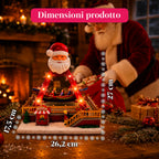 SantaSail 27 cm Christmas lighted carousel with moving boat, LED lights and Christmas melodies, light or light and music selector, USB or battery operated