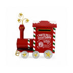 JingleRail, trenino natalizio portalettere in metallo, sportello posteriore, ampia capienza, dimensioni 28x16x36 cm