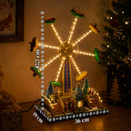 Ruota Panoramica Natalizia SkyWheel con Luci LED, Melodie e Doppia Rotazione, Villaggio con Biglietteria e Personaggi, 47,7 cm