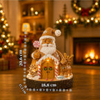 Babbo Natale Pan di Zenzero - Decorazione Natalizia Babbo Natale Pan di Zenzero con Luci LED, Musica e Porta Apribile, Casetta Luminosa in Resina 20,6 cm