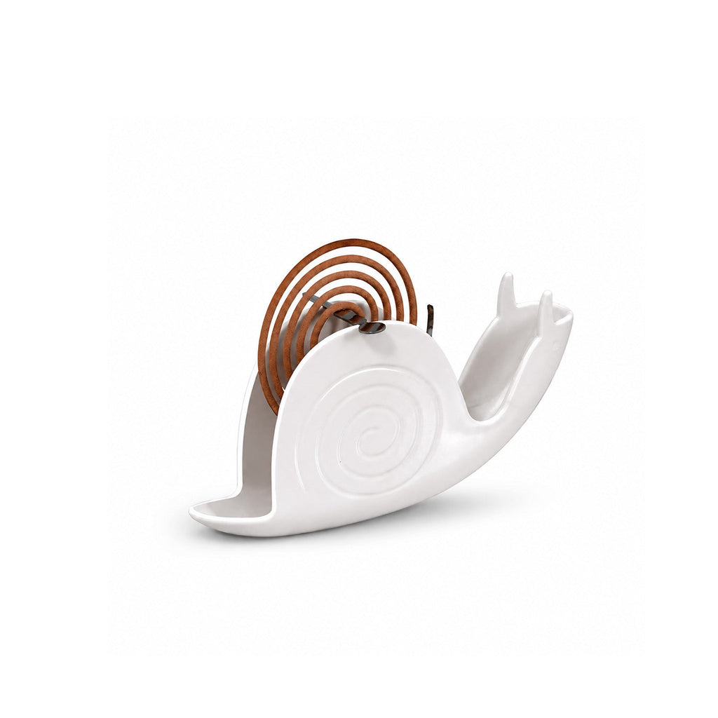 Porta Zampirone a forma di Lumaca – Supporto per Spirali Antizanzare in ABS Ignifugo – Con Base Raccogli Cenere – Design Universale Riutilizzabile – Dimensioni 18x3,2x7,5cm