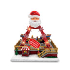 SantaSail 27 cm Christmas lighted carousel with moving boat, LED lights and Christmas melodies, light or light and music selector, USB or battery operated