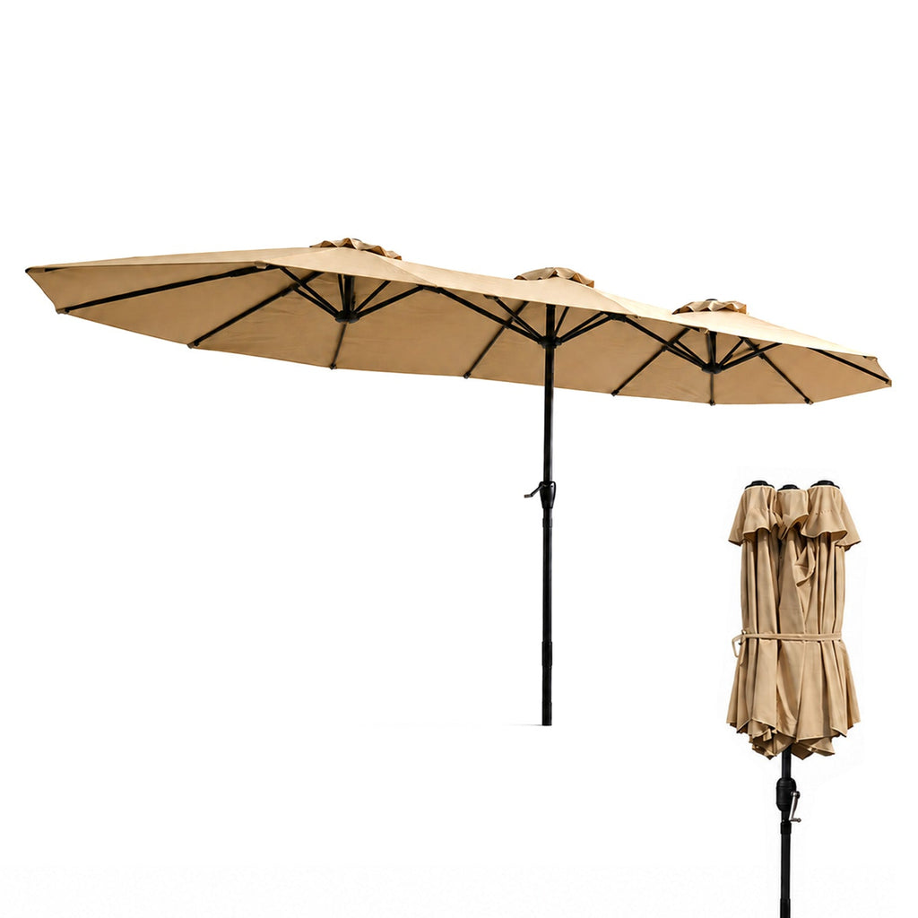 Ombrellone da Giardino Ovale XXL 460x270 in Acciaio al Carbonio e Telo in Poliestere - Altezza 2,45m (Base NON Inclusa)