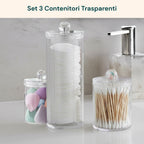 Organizer Bagno Trasparenti – Set da 3 Pezzi con Coperchio Multiuso in PP